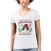 Arizona Diamondbacks G-III 4Her by Carl Banks Women's Super-Slim Fit Lightweight Flowers Graphic V-Neck T-Shirt - MLB T-shirts