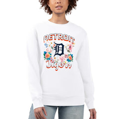 Detroit Tigers G-III 4Her by Carl Banks Women's Flowers Graphic Pullover Sweatshirt - MLB Pullover