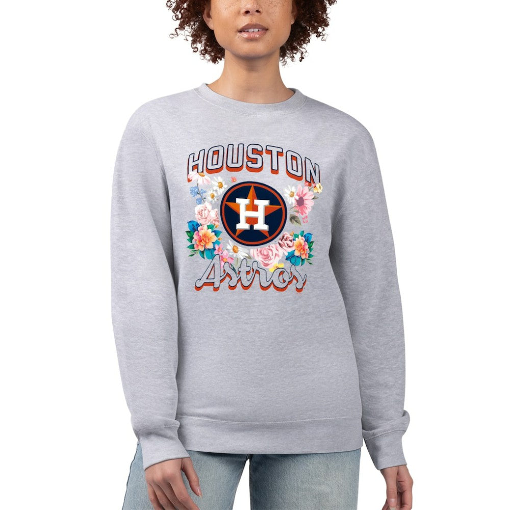 Houston Astros G-III 4Her by Carl Banks Women's Flowers Graphic Pullover Sweatshirt - MLB Pullover