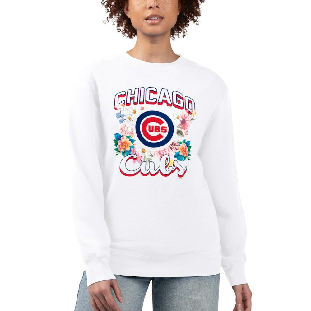 Chicago Cubs G-III 4Her by Carl Banks Women's Flowers Graphic Pullover Sweatshirt - MLB Pullover