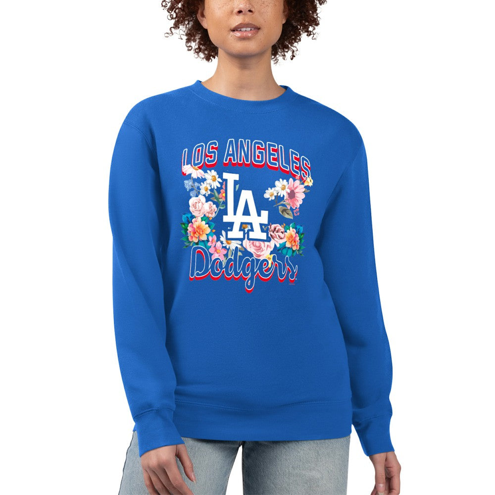 Los Angeles Dodgers G-III 4Her by Carl Banks Women's Flowers Graphic Pullover Sweatshirt - MLB Pullover