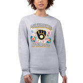 Milwaukee Brewers G-III 4Her by Carl Banks Women's Flowers Graphic Pullover Sweatshirt - MLB Pullover