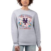 New York Mets G-III 4Her by Carl Banks Women's Flowers Graphic Pullover Sweatshirt - MLB Pullover