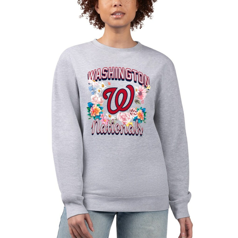 Washington Nationals G-III 4Her by Carl Banks Women's Flowers Graphic Pullover Sweatshirt - MLB Pullover