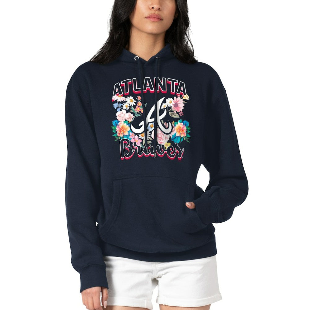 Atlanta Braves G-III 4Her by Carl Banks Women's Flowers Graphic Pullover Hoodie - MLB Hoodies