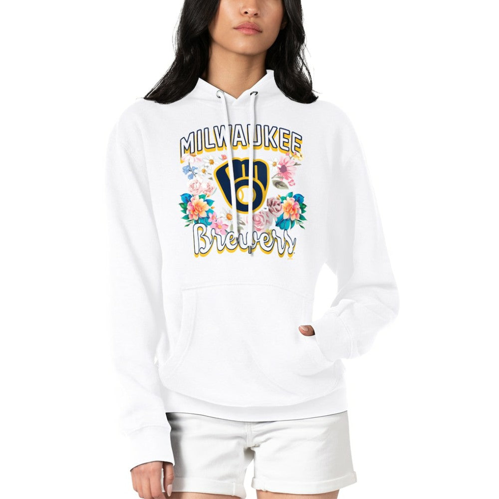 Milwaukee Brewers G-III 4Her by Carl Banks Women's Flowers Graphic Pullover Hoodie - MLB Hoodies