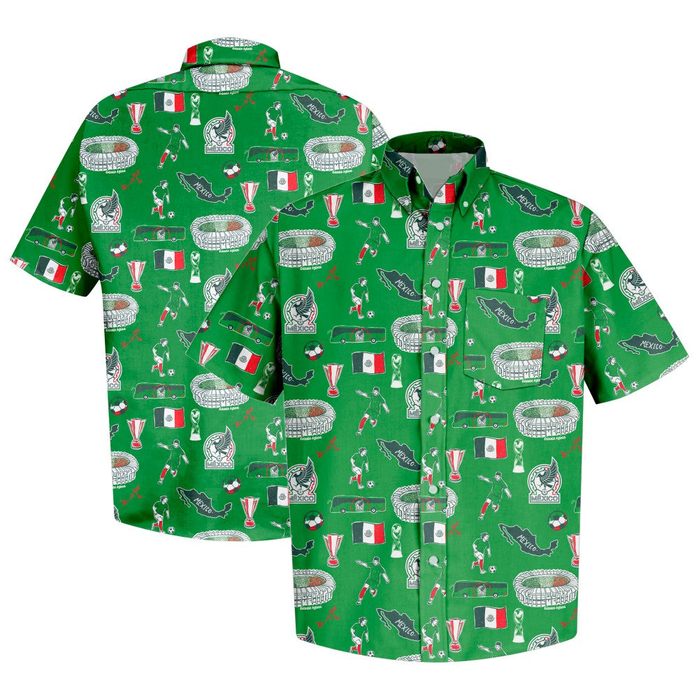 Mexico National Team Vive La Fete Impressions Artwork Button-Down Shirt