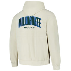 Cream Milwaukee Bucks The Wild Collective Unisex Corduroy Tri-Blend Pullover Hoodie | NBA