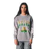 Heather Gray Boston Celtics The Wild Collective Women's Bleached Tie-Dye Pullover Sweatshirt | NBA