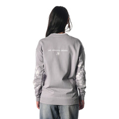 Heather Gray Los Angeles Lakers The Wild Collective Women's Bleached Tie-Dye Pullover Sweatshirt | NBA