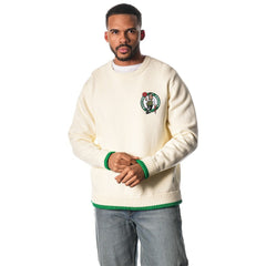 Cream Boston Celtics The Wild Collective Unisex Jacquard Knit Pullover Sweater | NBA