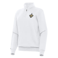 New Orleans Saints Antigua Women's Victory Quarter-Zip Top | NFL Outlet