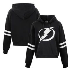 Tampa Bay Lightning Cuce Women's Sequin Cropped Pullover Hoodie - NHL Hoodies