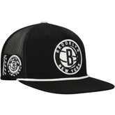Black Brooklyn Nets Roper Trucker Snapback Hat | NBA