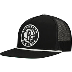 Black Brooklyn Nets Roper Trucker Snapback Hat | NBA