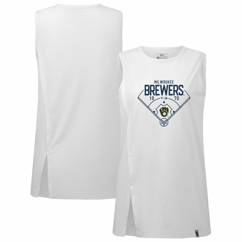 Milwaukee Brewers Levelwear Women's Influx Home Field Tank Top - MLB Tanks