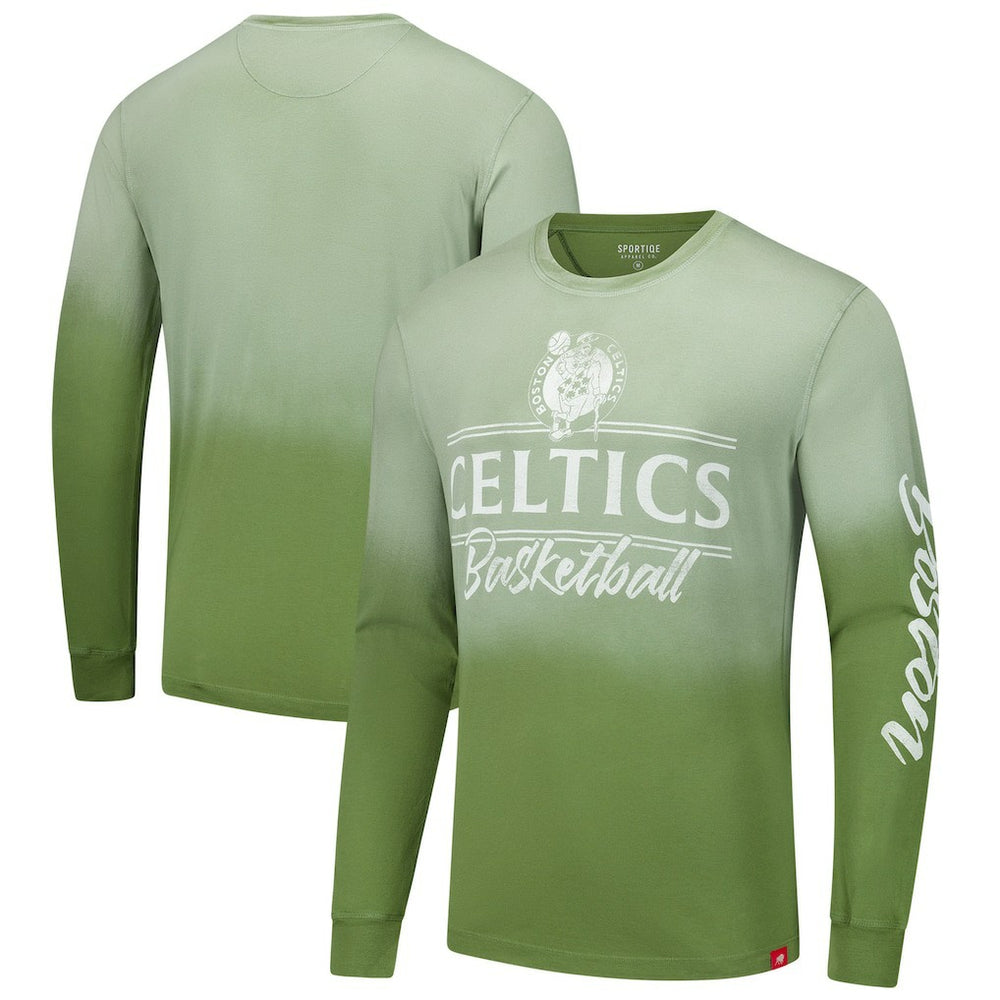 Olive Boston Celtics Sportiqe Unisex Sun Fade Vintage Mohave Long Sleeve T-Shirt | NBA