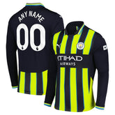 Manchester City 2024/25 Away Replica Long Sleeve Custom Jersey