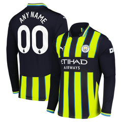 Manchester City 2024/25 Away Replica Long Sleeve Custom Jersey