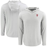 Philadelphia Phillies Cutter & Buck Coastline Epic Comfort Recycled Eco Hoodie Long Sleeve T-Shirt - MLB Hoodies