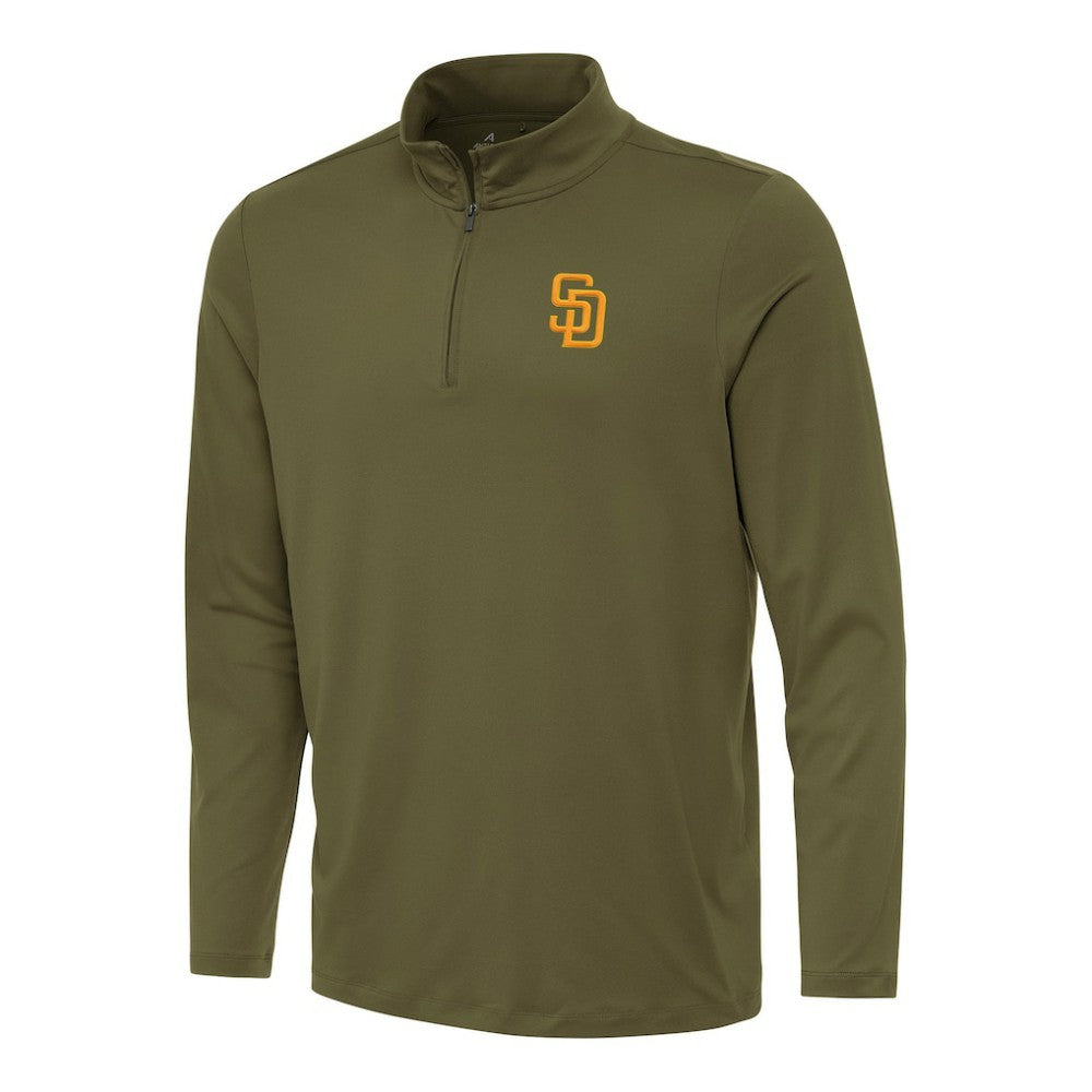 San Diego Padres Antigua Reprocess Quarter-Zip Top - MLB Tops
