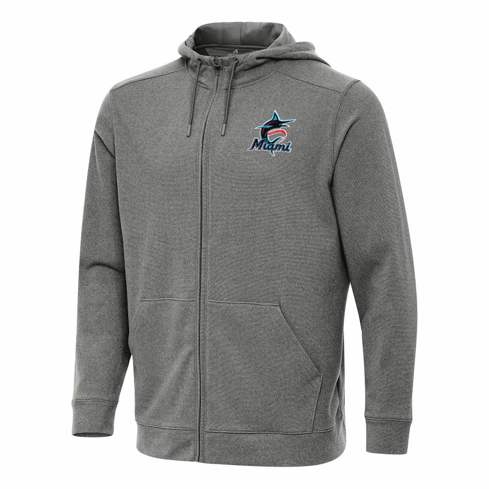 Miami Marlins Antigua Effortless Full-Zip Hooded Jacket - MLB Jackets