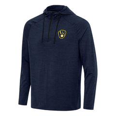 Milwaukee Brewers Antigua Spikes Quarter-Zip Pullover Hoodie - MLB Hoodies