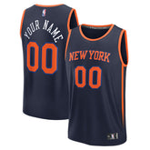 Navy New York Knicks Fast Break Custom Jersey | NBA