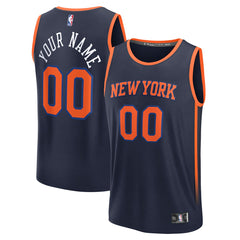 Navy New York Knicks Fast Break Custom Jersey | NBA