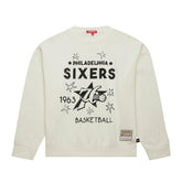Cream Philadelphia 76ers Women's Hardwood Classics Pullover Sweatshirt | NBA