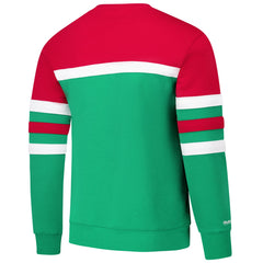 Green/Red Milwaukee Bucks Hardwood Classics Vintage Logo Head Coach Pullover Sweatshirt | NBA