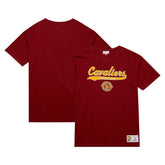 Wine Cleveland Cavaliers Hardwood Classics Felt Applique Slub T-Shirt sale | NBA