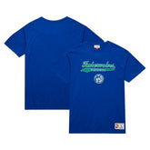 Blue Minnesota Timberwolves Hardwood Classics Felt Applique Slub T-Shirt | NBA