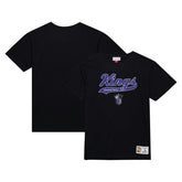 Black Sacramento Kings Hardwood Classics Felt Applique Slub T-Shirt | NBA