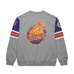 Heather Gray Phoenix Suns Hardwood Classics All Over 4.0 Pullover Sweatshirt | NBA
