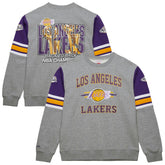 Heather Gray Los Angeles Lakers Hardwood Classics All Over 4.0 Pullover Sweatshirt | NBA