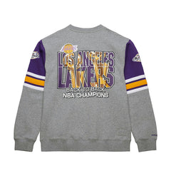 Heather Gray Los Angeles Lakers Hardwood Classics All Over 4.0 Pullover Sweatshirt | NBA
