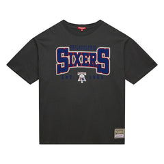 Charcoal Philadelphia 76ers Women's Hardwood Classics Oversized Boyfriend T-Shirt | NBA
