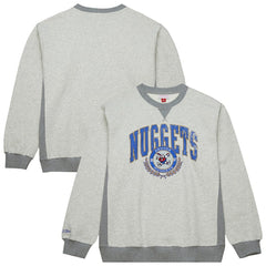 Heather Gray Denver Nuggets Vintage Logo Pullover Sweatshirt sale | NBA