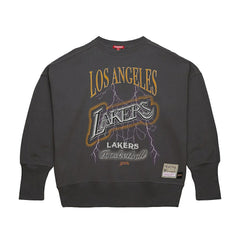 Charcoal Los Angeles Lakers Women's Hardwood Classics Lightweight Pullover Sweatshirt | NBA