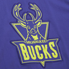 Purple Milwaukee Bucks Hardwood Classics Neon Nights Premium T-Shirt | NBA