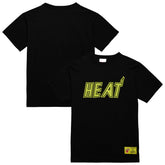 Black Miami Heat Hardwood Classics Neon Nights Premium T-Shirt | NBA