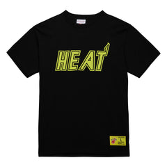 Black Miami Heat Hardwood Classics Neon Nights Premium T-Shirt | NBA