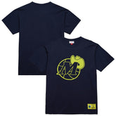 Navy Dallas Mavericks Hardwood Classics Neon Nights Premium T-Shirt sale | NBA