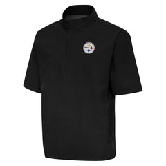 Pittsburgh Steelers Antigua Brisk Short Sleeve Quarter-Zip Windshirt | NFL Outlet
