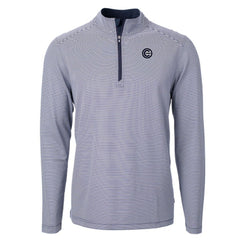 Chicago Cubs Cutter & Buck Virtue Eco Pique Micro Stripe Quarter-Zip Jacket - MLB Jackets
