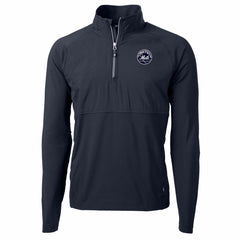 New York Mets Cutter & Buck Adapt Eco Hybrid Raglan DryTec Quarter-Zip Jacket - MLB Jackets