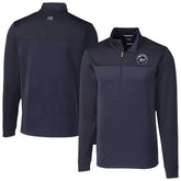 New York Mets Cutter & Buck Traverse Eco Stripe Tri-Blend DryTec Quarter-Zip Jacket - MLB Jackets