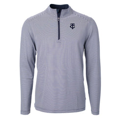 Minnesota Twins Cutter & Buck Virtue Eco Pique Micro Stripe Quarter-Zip Jacket - MLB Jackets