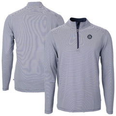 Seattle Mariners Cutter & Buck Virtue Eco Pique Micro Stripe Quarter-Zip Jacket - MLB Jackets